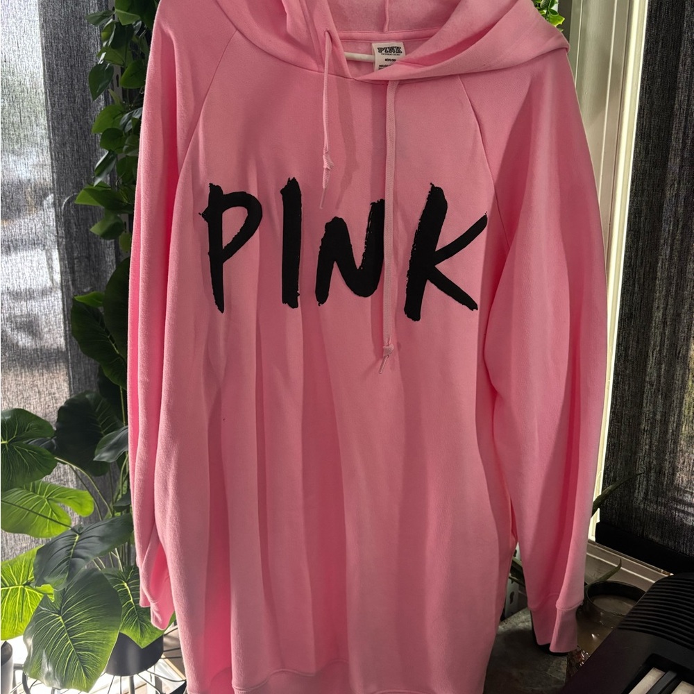 Pink Women's Hoodie Sweater Dress